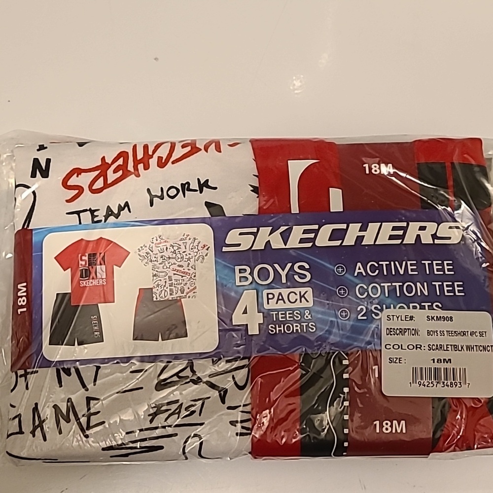 Skechers Toddler Boys 4 Pack Tees & Shorts